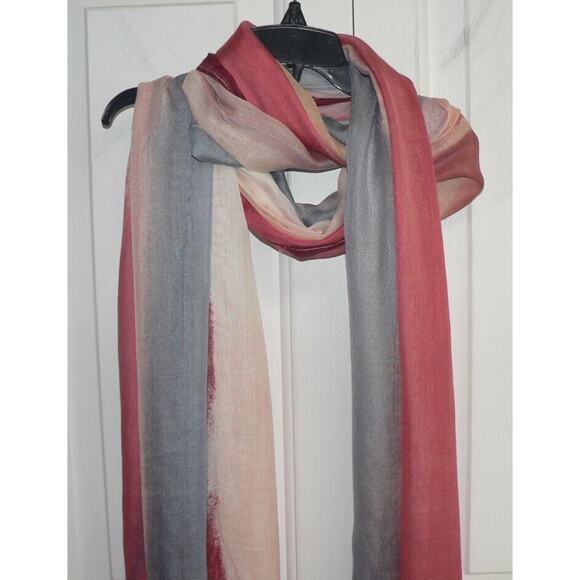 Nordstrom‎ Women's Silk Chiffon Scarf in Pink Rythmic 35"x 79" OS $99 - Picture 3 of 8